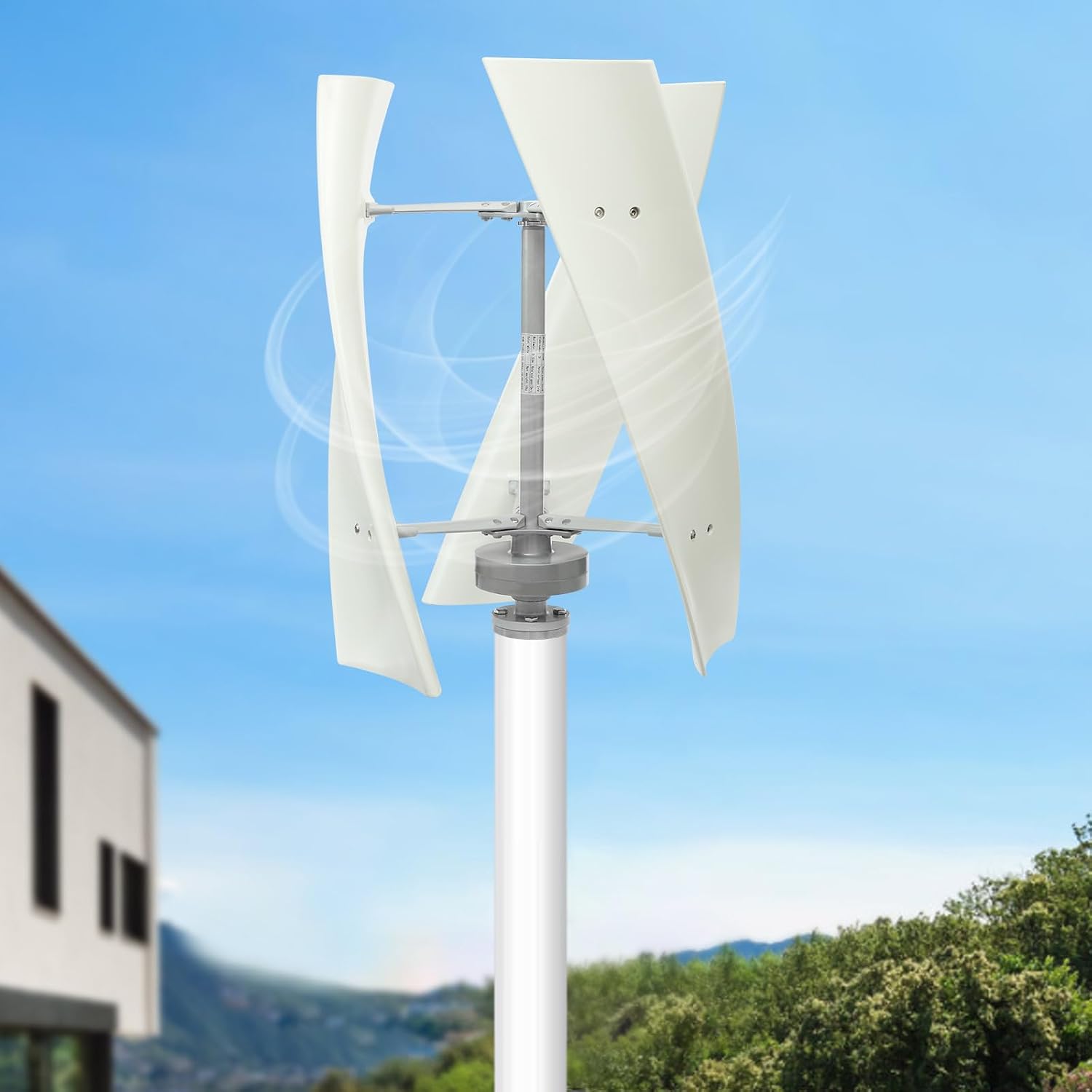 Wind Generator, 500W 24V 3 Blade Vertical Wind Turbine Generator Vertical Axis Wind Turbine Vertical Wind Generators Kit Wind Power Generators w/Controller for Home, Business, Ships