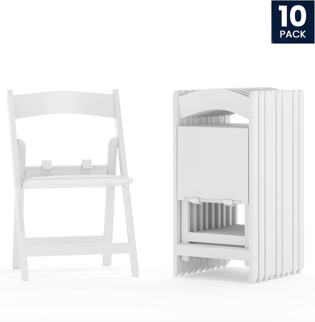 Flash Furniture Hercules Series Kids Padded Folding Chairs for Children, Children's Event Seats with 264-lb. Static Weight Capacity, Set of 10, White