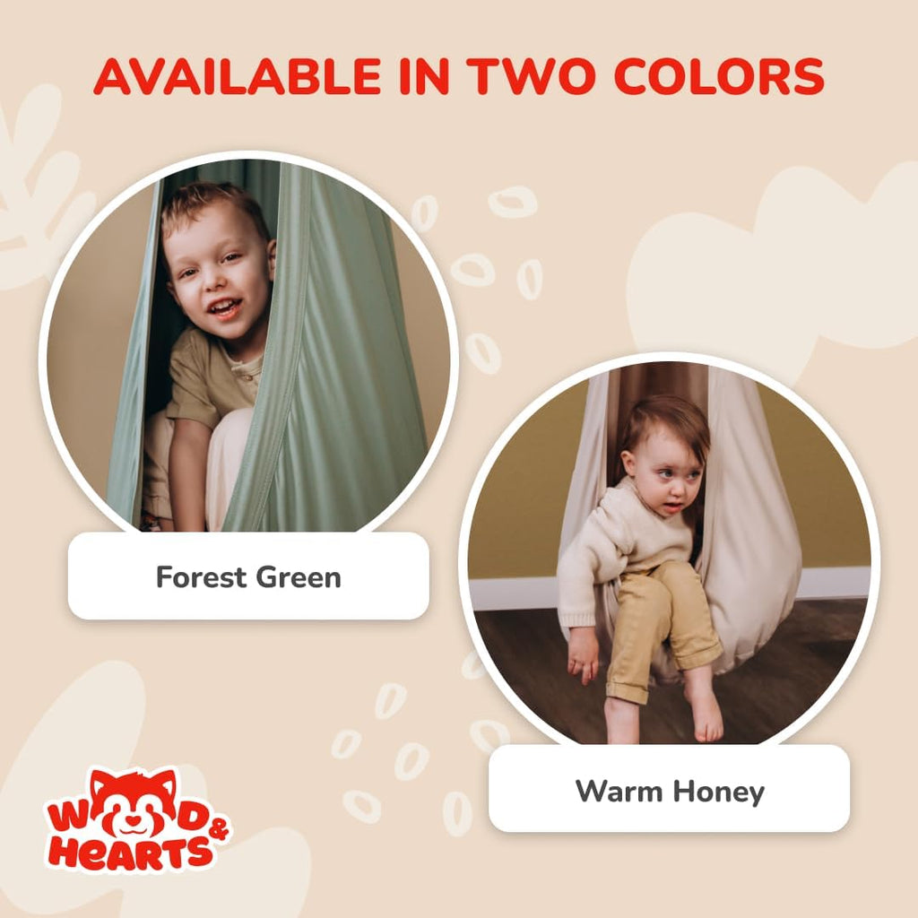 Cocoon Swing for Kids, Indoor Swing, Sensory Swing, Hanging Cocoon for Toddlers, Montessori-Inspired Hammock Chair by Woodandhearts, Made in Ukraine