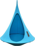 Cacoon Hanging Chair for Kids - Weight Capacity 220Lbs - Outdoor and Indoor Use - Hanging Kit Included - Aluminum Ring for Durability (True Turquoise)