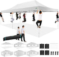 COBIZI 13x26 Heavy Duty Pop Up Canopy with 6 Sidewalls Party Tent Outdoor Wedding Large Event Tent with Roller Bag for Garden Lawn Waterproof UPF 50+ Easy Up, White (Framework Upgraded)
