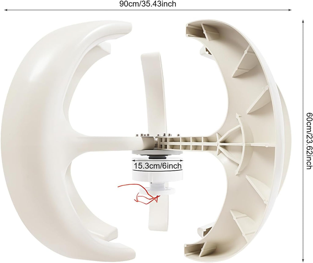 Wind Turbine Generator, 12V 600W Vertical Axis Wind Generator 5-Blade Lantern Shape Windmill Generator with Controller and Automatic Wind Angle Function, Permanent Magnet Wind Generator for Home Use
