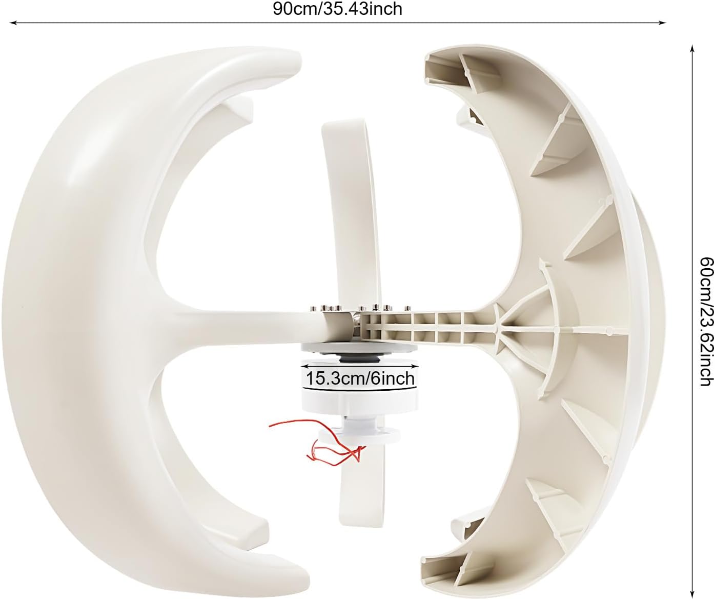 Wind Turbine Generator, 12V 600W Vertical Axis Wind Generator 5-Blade Lantern Shape Windmill Generator with Controller and Automatic Wind Angle Function, Permanent Magnet Wind Generator for Home Use