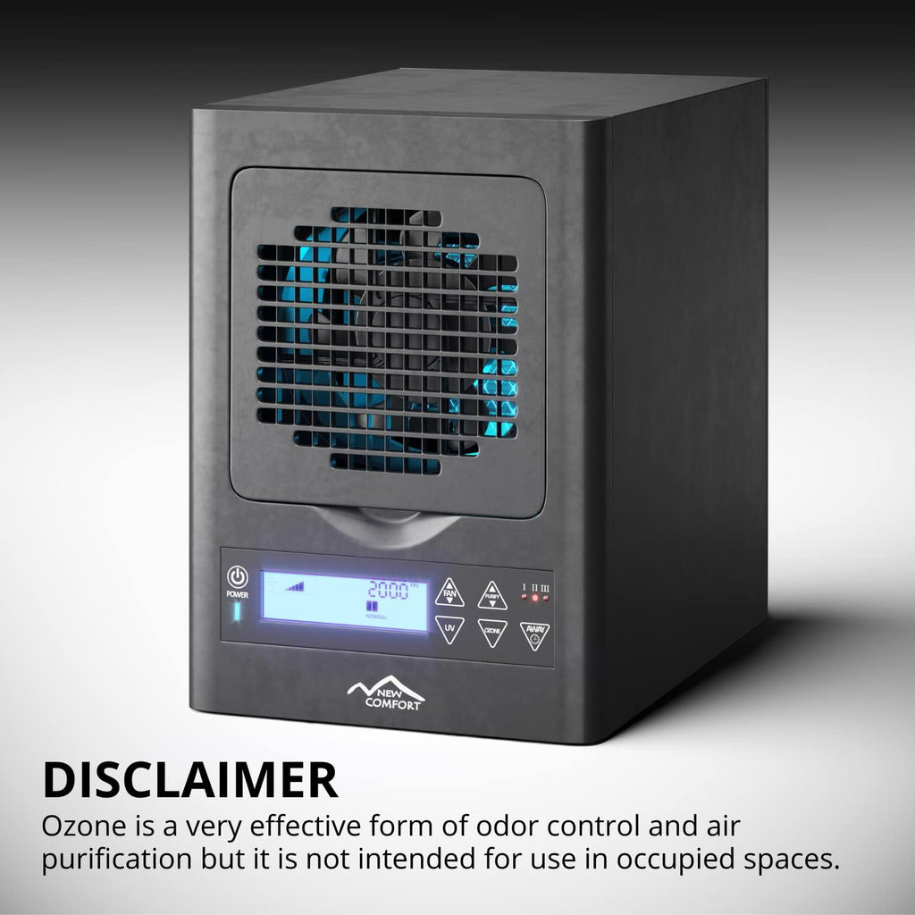 BL3000 Ozone Air Purifier - 6-Stage UV, HEPA, and Ozone removes smoke, food and other odors fast. Adjustable fan, ionizer and charcoal air purification for home & office odor eliminator
