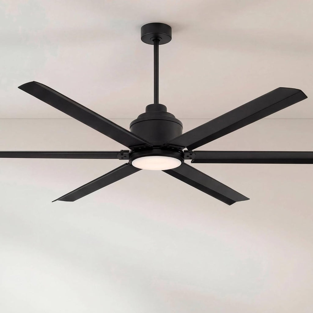 Casa Vieja 65' Ultra Breeze Modern Industrial Outdoor Ceiling Fan with Dimmable LED Light Remote Control Matte Black Wet Rated for Patio Exterior House Home Porch Gazebo Garage with 4 1/2' Downrod