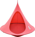 Double Cacoon Hanging Chair for Two – Cozy Indoor/Outdoor Hammock with Polyester Canvas, 440 lb Capacity, Includes 18ft Rope & Carabiner (Coral Rose)