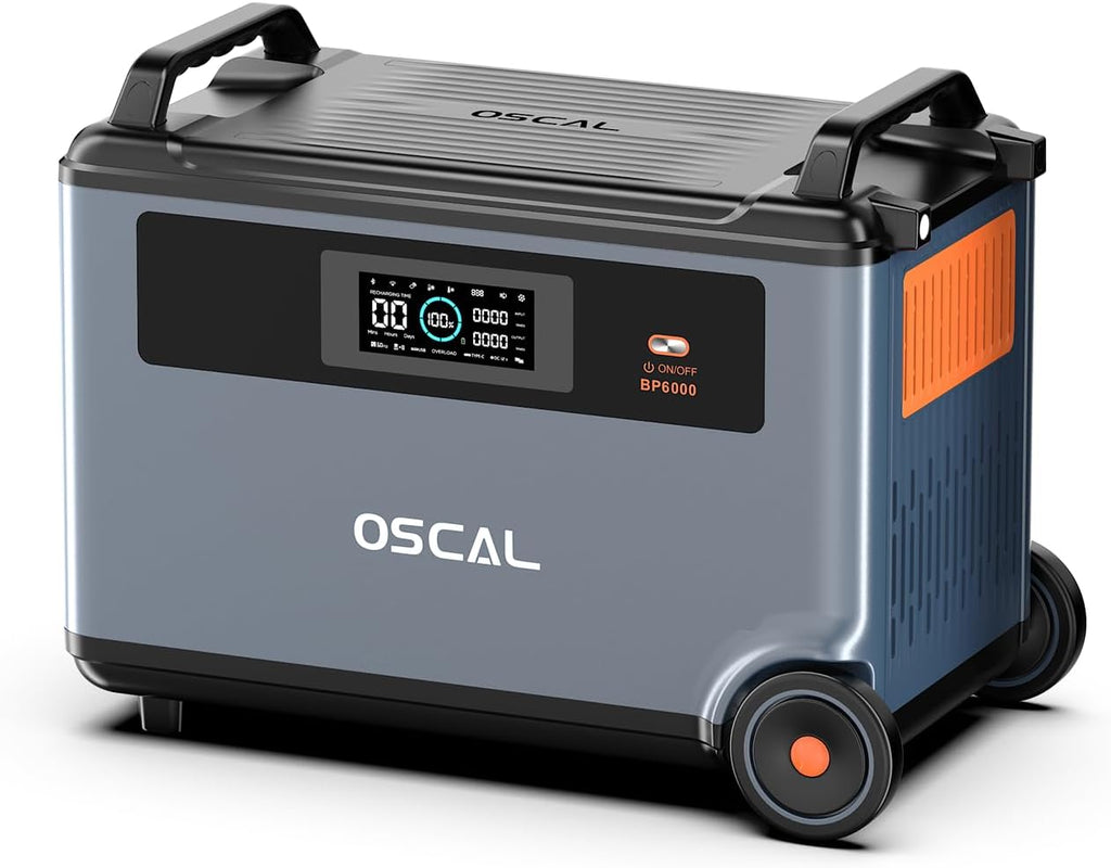 OSCAL 3600Wh Extra Battery for PowerMax 6000 Power Station, Extra Capacity, LiFePO4 Battery Backup for Home Use, Solar Generator PowerMax 6000