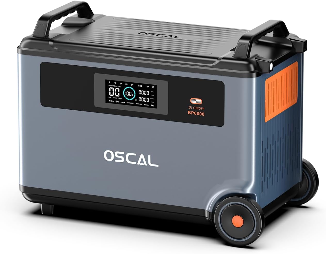 OSCAL 3600Wh Extra Battery for PowerMax 6000 Power Station, Extra Capacity, LiFePO4 Battery Backup for Home Use, Solar Generator PowerMax 6000