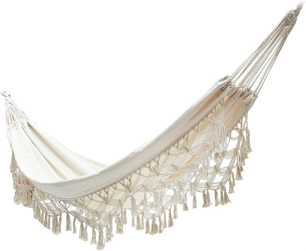 Hanging Chair Swing Foldable Hammock, Fringed Canvas Rocking Chair, Hanging Bed, Hiking Camping Hunting Folding Hammock Hammock