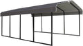 Arrow Carports Full-Size Galvanized Steel Carport Kit, Wind and Snow Rated, Corrosion-Resistant Powder-Coated Metal Frame for Vehicles, Boats, Equipment, and Storage, 12' x 20' x 7', Gunmetal