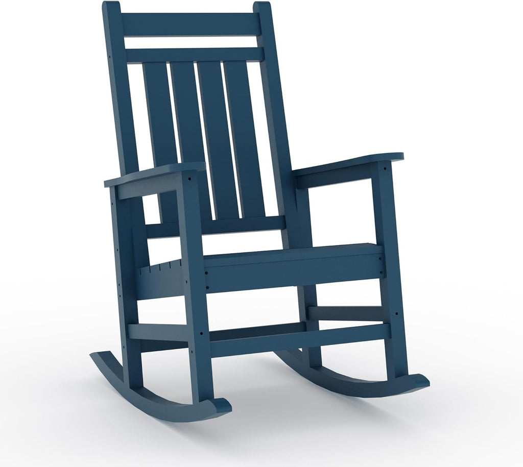GarveeLife HDPE All Weather Resistant Rocking Chairs, Weather Resistant Poly Plastic Rocker Oversized, High Back Porch Rocker Chair, Patio Rocking Chairs for Outside