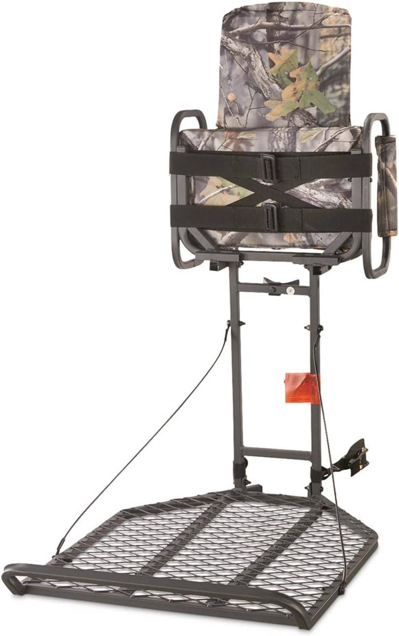 Guide Gear Deluxe Hang-On Tree Stand Chair for Hunting Cushion Seat Hunt Gear Equipment Accessories, Camo
