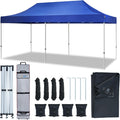 AMERICAN PHOENIX 10x20 Pop Up Canopy Tent Heavy Duty Commercial Shelter for Party, Outdoor Events and Patio Portable Instant Market Gazebo with Roller Bag, Camping Tarp, 4 Ropes and 4 Stakes (Blue)