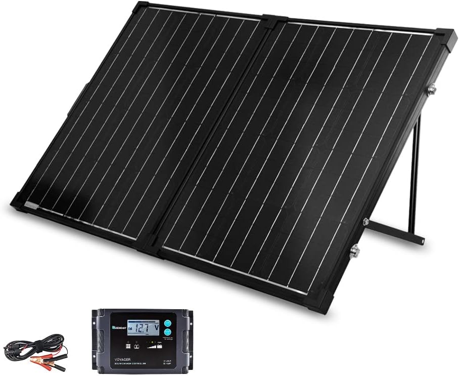 Renogy 100W Portable Solar Panel, 25% High Efficiency Solar Panel Kit with 20A Charger Controller for 12V Battery&Power Station, N-Type Foldable Solar Panels w/Tempered Glass for RV, Camping Off-Grid
