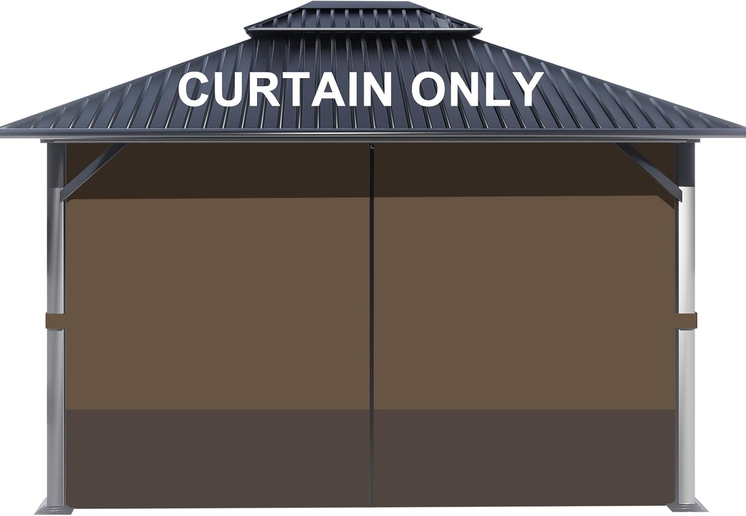BPS 12' x 16' Gazebo Privacy Curtains with Double Zipper, 4-Panels Side Wall Universal Gazebo Side Panels Replacement for Patio, Outdoor Canopy, Garden and Backyard (Curtain Only)