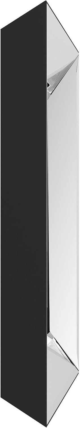 Howard Elliott Collection Vogue Inward Rectangular Hanging Wall Mirror, Large Silver Decorative Wall Mounted Vanity Mirror with Glass Frame for Bedroom, Living Room & Entryway, 24 x 24 Inch