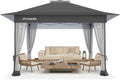 Amada 13x13 Pop Up Gazebo for Backyard & Patio Furniture,Gazebos on Clearance with Wheeled STO-N-Go Cover Bag,Carpa Pop Up Tent Party Tent and Shelter with Mosquito Netting for Lawn,Garden,Deck,Grey
