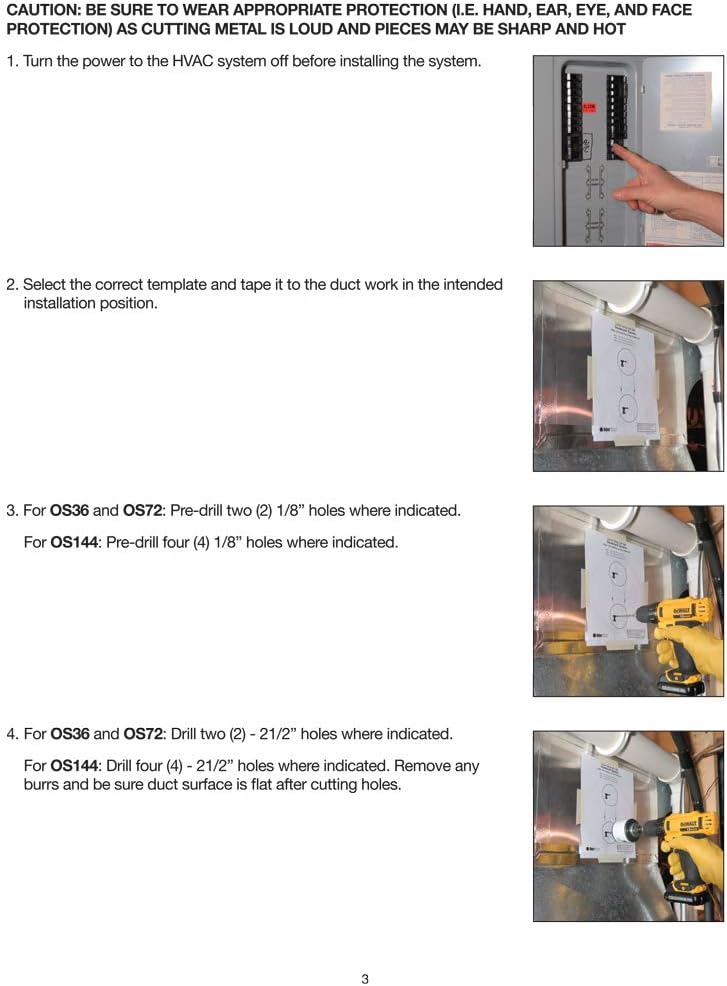 OdorStop OS14412PRO UV Air Purifier 144W System with Energy Saving Airflow Sensor and 12-in Bulbs