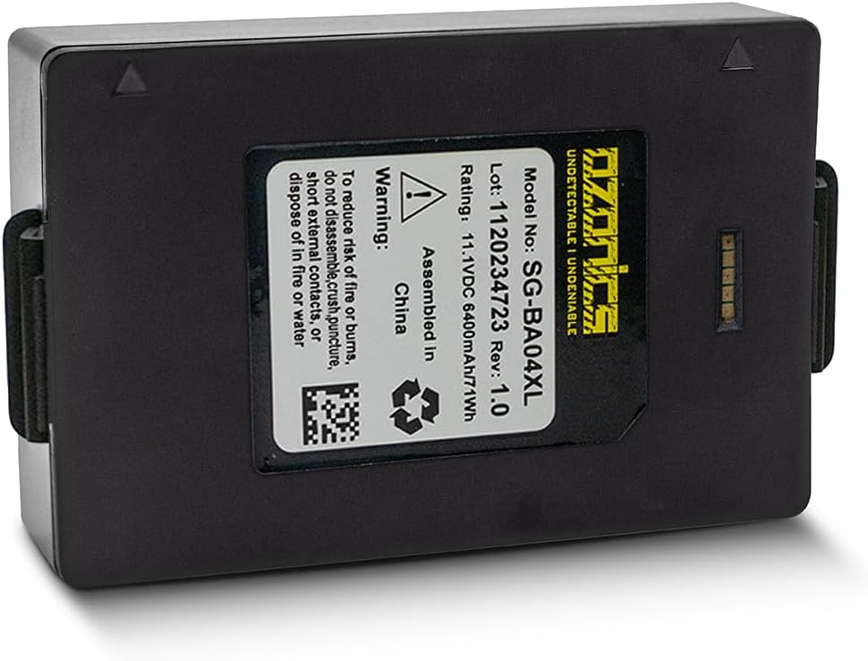 Ozonics SG-BA04XL Smart Battery with Extended Life | Compatible with HR600 Ozone Generator | Up to 13 Hours in Standard Mode and 10 Hours in Boost Mode | Integrated On-Board Charging