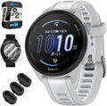 Garmin 010-02863-21 Forerunner 165 Smart Sport Watch, Mist Gray + Whitestone Bundle with Silicone Dust Cover 3 Pack, 2X 1.2 Inch Screen Protector and 2 YR CPS Enhanced Protection Pack
