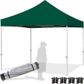Easy 10x10 Pop Up Canopy Tent with Peak Tensioner, Heavy Duty for Commercial Use, Industry-Leading 3000mm Waterproof, 500D Silver Coated Top, Wheeled Bag, 4 Sandbags, Stakes & Ropes, Forest Green