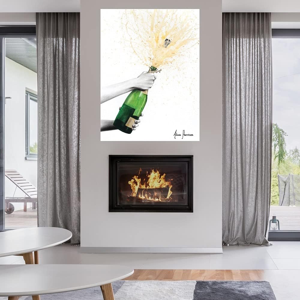Fine Art Canvas Golden Canvas Wall Decor by Artist Marta Wiley for Living Room, Bedroom, Bathroom, Kitchen, Office, Bar, Dining & Guest Room - Ready to Hang - 42 in x 56 in