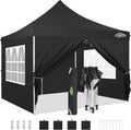 COBIZI 10x10 Pop Up Canopy with 4 Sidewalls, Pop up Tent 10x10 for Parties, Backyard, Commercial, Waterproof and Portable Instant Shelter UV50+ Ez Outdoor Canopy Gazebo with 4 Sandbags
