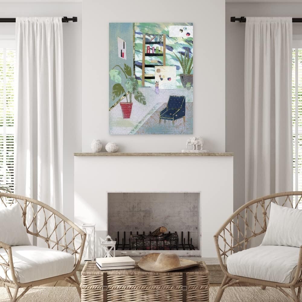 Fine Art Canvas Artist's Studio Canvas Wall Decor by Artist Jenny McGee for Living Room, Bedroom, Bathroom, Kitchen, Office, Bar, Dining & Guest Room - Ready to Hang - 35 in x 46 in