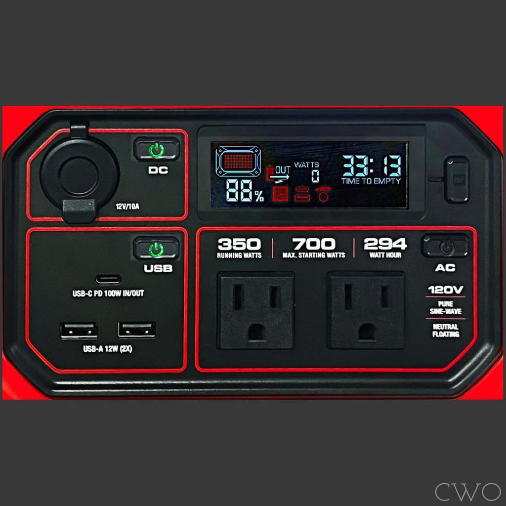 NEW! FITS PREDATOR 350 Power Station, 350 Running Watt, 294 Wh Capacity - 700 starting Watts, Pure Sine Wave, Powers 6 Devices at Once, Charge by Solar, Car, AC, USB-C; BC, FCC, TUV, UN38.3 Certified