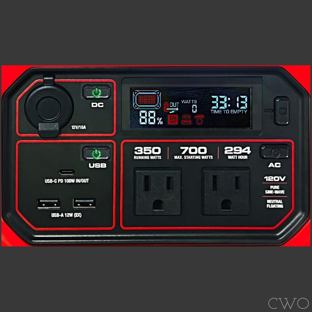 NEW! FITS PREDATOR 350 Power Station, 350 Running Watt, 294 Wh Capacity - 700 starting Watts, Pure Sine Wave, Powers 6 Devices at Once, Charge by Solar, Car, AC, USB-C; BC, FCC, TUV, UN38.3 Certified