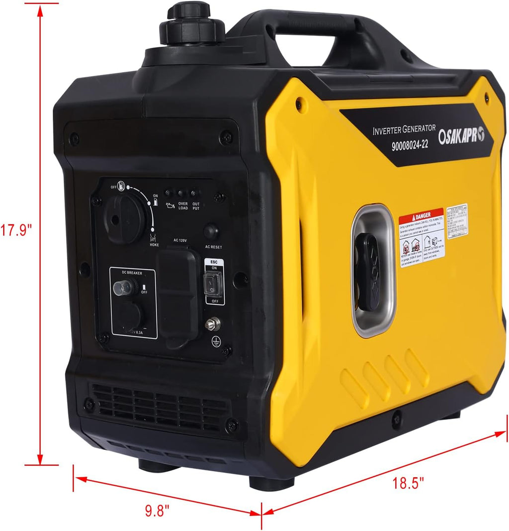 Super Quiet Inverter Generator 2000w Portable Generator, 79.7CC Ultra Light Epa Compliant
