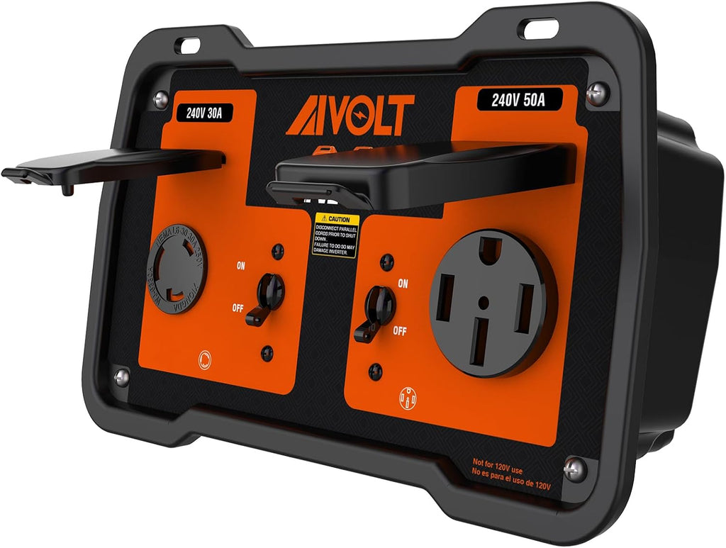 AIVOLT 240V 50-Amp Parallel Kit for Enclosed Frame Inverter Generators, ANSI/PGMA G300-2018 Standard Parallel Link with L5-30R and 14-50R Outlet