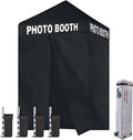Eurmax USA 5x5 Pop Up Canopy Tent,Commercial Tent with Patented No-Tip Rolling Bag,4 Zippered Removable Walls,UV & Water Resistant Canopy Top,Heavy Duty Outdoor Gazebo,Instant Shelter(Printed Black)