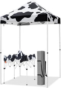 EAGLE PEAK 5x5 Pop Up Canopy Tent Instant Outdoor Canopy Easy Set-up Straight Leg Folding Shelter, Cow Print
