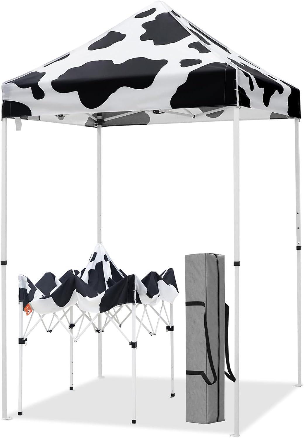 EAGLE PEAK 5x5 Pop Up Canopy Tent Instant Outdoor Canopy Easy Set-up Straight Leg Folding Shelter, Cow Print
