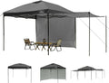 KAMPKEEPER 10x10 Easy Pop Up Canopy Tent with Sidewalls, Instant Outdoor Shade Shelter with Removable 10FT Sun Walls, Quick Setup Waterproof and UV-Resistant for Patio (Black, 10x10FT with 2 sidewall)