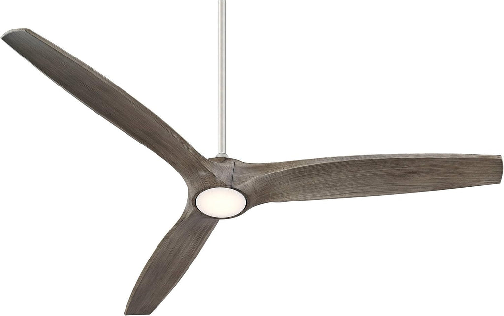 Casa Vieja 60' Padera Modern Rustic 3 Blade Indoor Outdoor Ceiling Fan with Light LED Dimmable Remote Control Brushed Nickel Light Wood Damp Rated for Patio Exterior House Porch Gazebo Garage