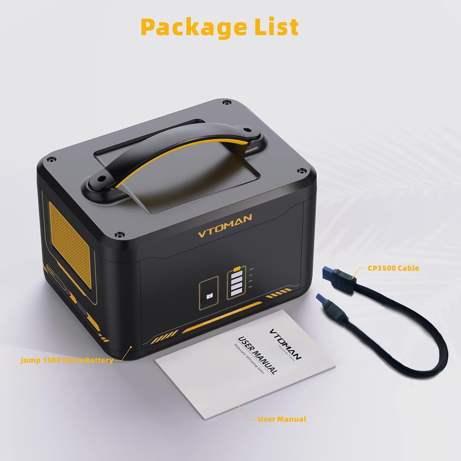 VTOMAN Jump 1500 Extra Battery, 1548Wh Large Capacity LiFePO4 Battery with BMS Protection for Camping, Home Backup, Suitable for VTOMAN Jump 1500X/Jump 1800 Portable Power Station Expand Capacity
