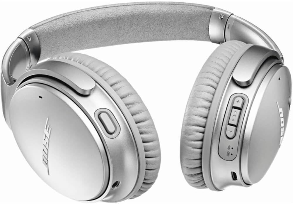 Bose QuietComfort 35 II Noise Cancelling Bluetooth Headphones— Wireless, Over Ear Headphones with Built in Microphone and Alexa Voice Control, Silver