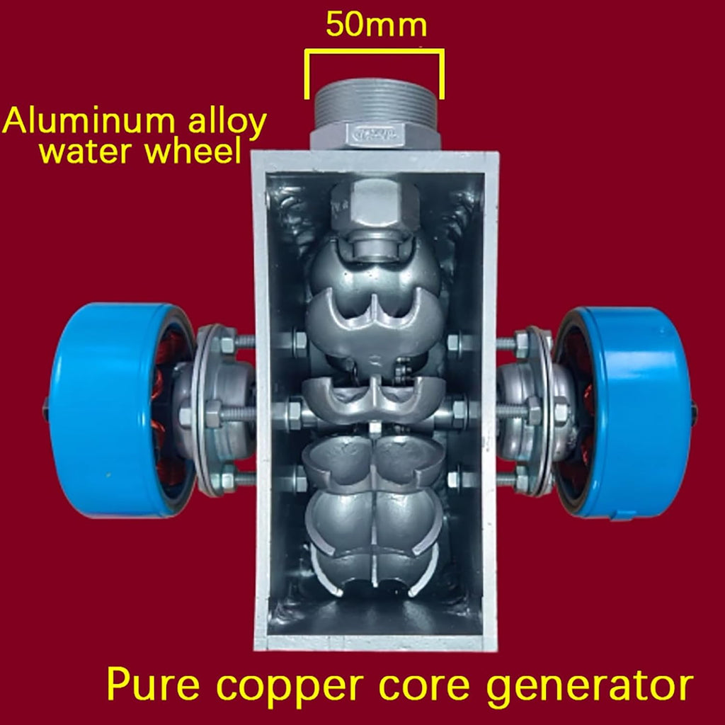 2000W 220V Horizontal Hydroelectric Generator, High Power Hydroelectric Generator Water Turbine, Aluminum Alloy Portable Water Turbine Generator for Outdoor, Camping, Home, Lighting,2kw,220V