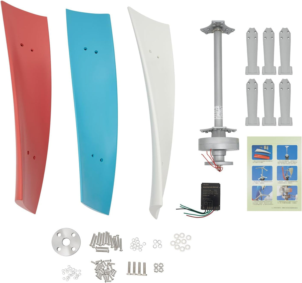 Wind Generator, 400W 12V 3 Blade Vertical Wind Turbine Generator Vertical Axis Wind Turbine Vertical Wind Generators Kit Wind Power Generators w/Controller for Home, Business, Ships