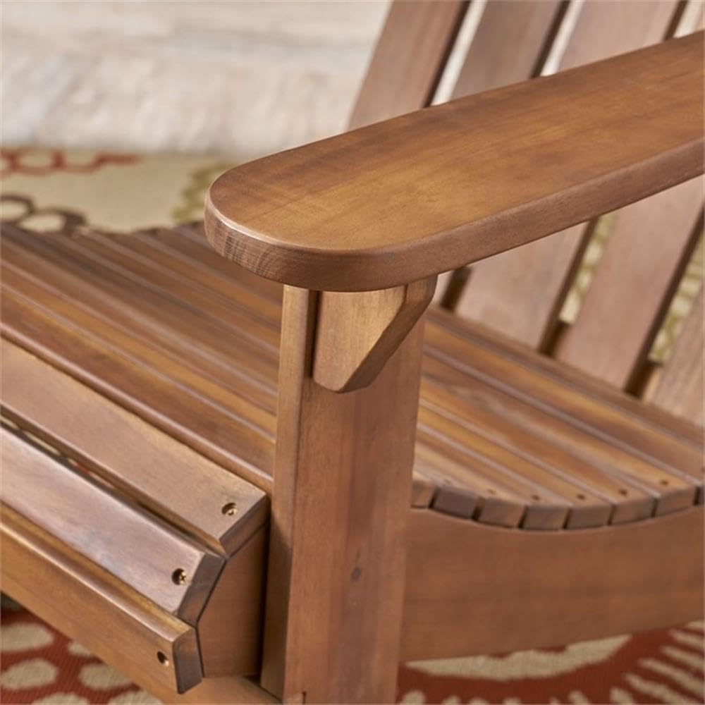 Christopher Knight Home Cara Outdoor Adirondack Acacia Wood Rocking Chair, Dark Brown Finish