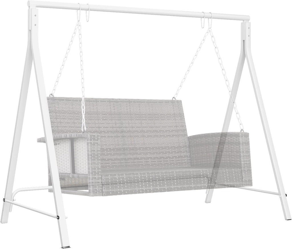 Outsunny Metal Porch Swing Stand, Heavy Duty Swing Frame, Hanging Chair Stand Only, 528 LBS Weight Capacity, for Backyard, Patio, Lawn, Playground, White