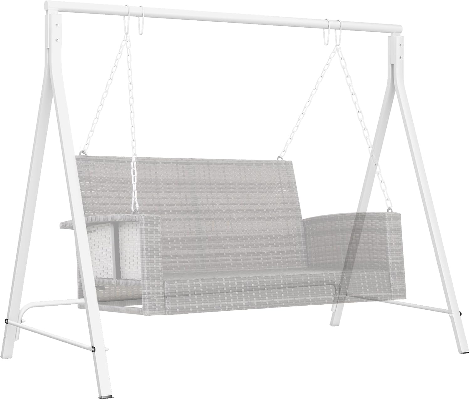 Outsunny Metal Porch Swing Stand, Heavy Duty Swing Frame, Hanging Chair Stand Only, 528 LBS Weight Capacity, for Backyard, Patio, Lawn, Playground, White