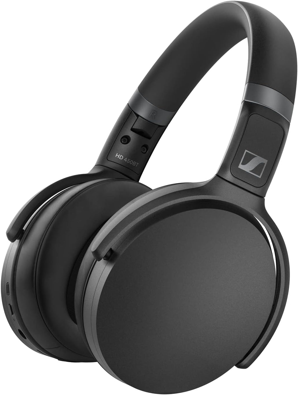 Sennheiser HD 450BT Bluetooth 5.0 Wireless Headphone with Active Noise Cancellation - 30-Hour Battery Life, USB-C Fast Charging, Virtual Assistant Button, Foldable - Black (Renewed)