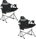 TIMBER RIDGE Hammock Camping Chair with Adjustable Backrest, Heavy Duty Folding Hammock Chair Supports 300lbs, Portable Hammock Chair for Camping, Travelling and Patio, Black 2 Pack