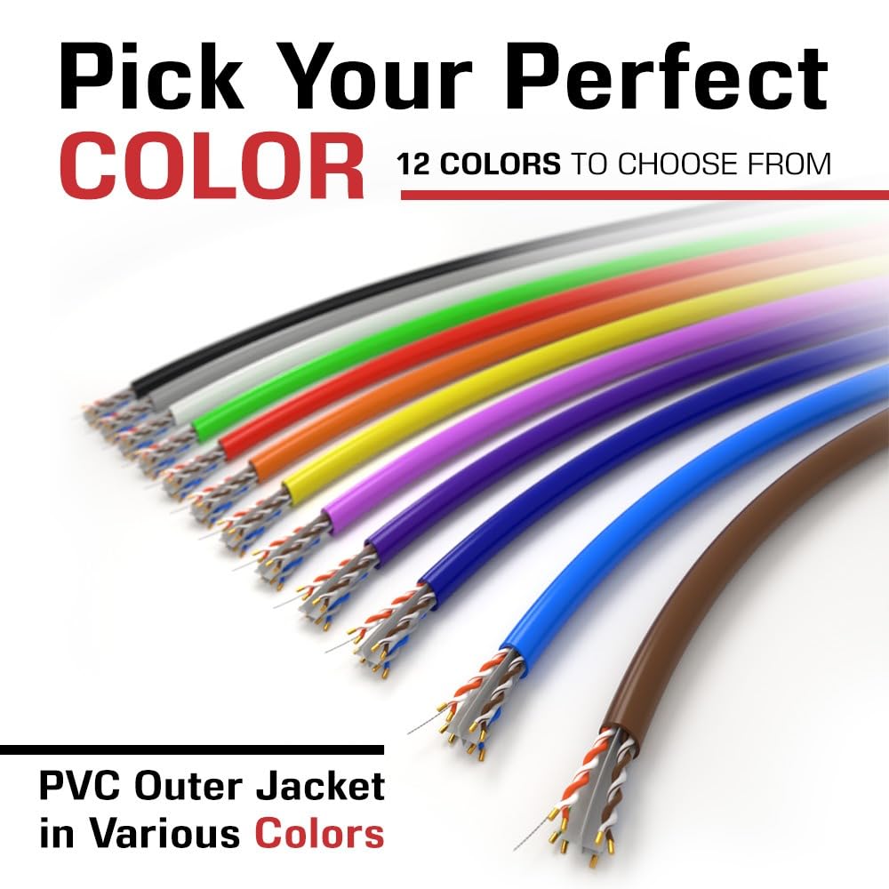 Dripstone CAT6 Ethernet Cable 1000ft Bulk Network LAN Wire 23AWG Solid UTP 550MHz High-Speed Internet Cable Gaming, Streaming, Office, Home Use, Pull Box, Cat6 Bulk, Stable Connectivity - Red