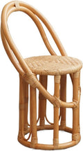Home Rattan Chairs - Natural Rattan Chair, Hand Woven Hanging Chair for Kids, Japanese Style Portable Seat Patio Lounge Chair for Living Room and Balcony (Yellow)