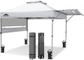 EAGLE PEAK 17x10 Pop up Gazebo Canopy Tent Outdoor Instant Canopy Shelter with Adjustable Dual Half Awnings (White)