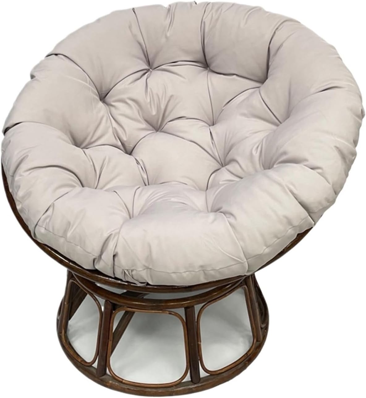 Ergonomic Wicker Papasan Chair Cushion, Round Papasan Swivel Chair Cushion, Rocking Chair Cushion for Outdoor Indoor(Light Gray,51 * 51 in)